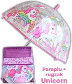 Kids Licensing Paraplu Unicorn + Rugzak Meisjes | Doorzichtige Koepelparaplu Ø70cm Kind | Eenhoorn Gymtas US01 -Kampeeruitrusting 1034x1200 2