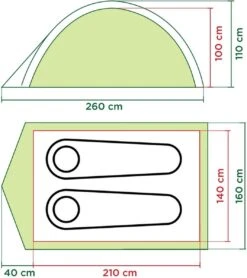 Coleman Darwin 2 Koepeltent - 2-Persoons - Groen -Kampeeruitrusting 1065x1200
