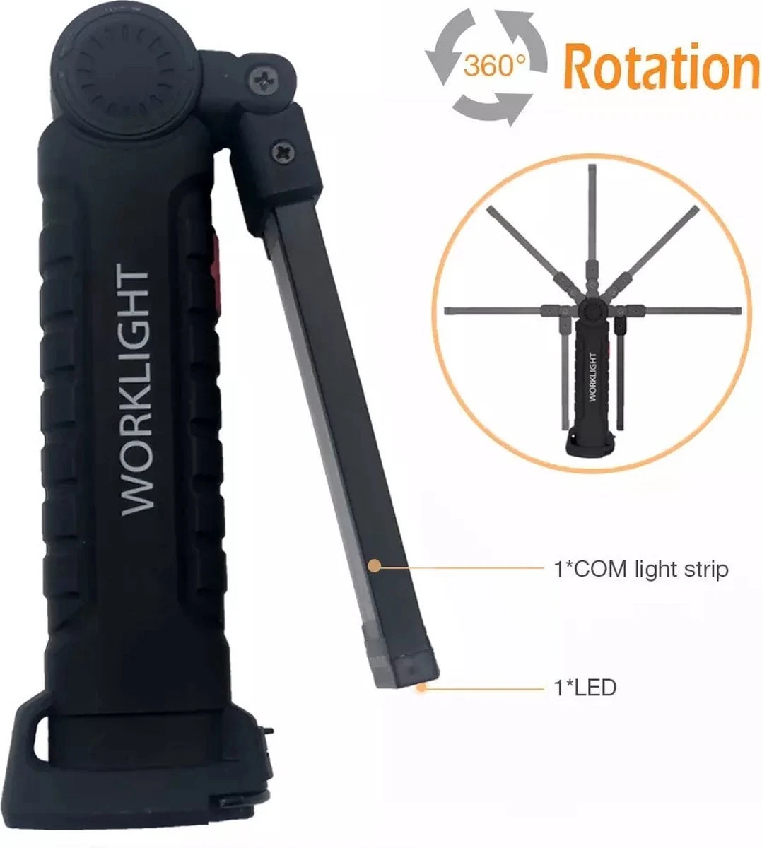 TLVX LED Werklamp Oplaadbaar Groot - Accu LED Lamp - LED Zaklamp - Magneet LED Lamp - Looplamp LED - Worklight - Garage Lamp - Dimbaar - Haak - Magnetisch - Magneet Voet - Zwenkarm - 2000 Lumen 5 TLVX LED Werklamp Oplaadbaar Groot - Accu LED Lamp - LED Zaklamp - Magneet LED Lamp - Looplamp LED - Worklight - Garage Lamp - Dimbaar - Haak - Magnetisch - Magneet Voet - Zwenkarm - 2000 Lumen - Afbeelding 5