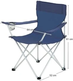 Set Van 2 Opvouwbare Campingstoelen, Klapstoelen Voor Buiten, Comfortabel, Met Armleuningen En Bekerhouders, Stabiel Frame, Draagvermogen 120 Kg - Blauw -Kampeeruitrusting 1078x1200