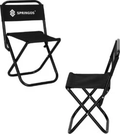 Springos Campingstoel | Kampeerstoel | Vouwstoel | Klapstoel | Zwart -Kampeeruitrusting 1080x1200