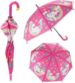 Stemen Kinderparaplu - Kind - Unicorn - Roze - 80 Cm -Kampeeruitrusting 1090x1200