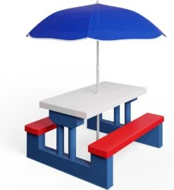 Merkloos Kinder Picknicktafel Met Parasol - Blauw 17 Merkloos Kinder Picknicktafel Met Parasol - Blauw -Kampeeruitrusting 1097x1200 3