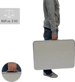 Alu Campingtafel 70x55cm - Inklapbbar Kampeertafel - Picknicktafel Licht Vouwtafel Klaptafel Grijs -Kampeeruitrusting 1102x1200