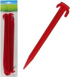 Merkloos 12x Tent Haringen Van Kunststof Halfrond 30 Cm - Tentharingen - Kampeerspullen - Tent Opzetten Camping/outdoor Benodigdheden