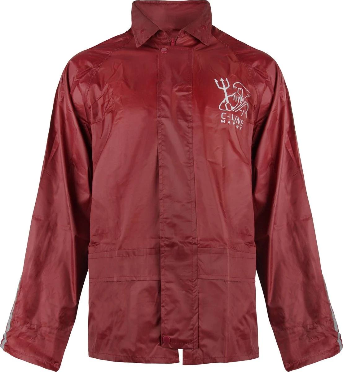 C-Line Regenpak Met Capuchon - Rood - Reflecterend - Nieuw Model - Volwassen Maat L 8 C-Line Regenpak Met Capuchon - Rood - Reflecterend - Nieuw Model - Volwassen Maat L - Afbeelding 8