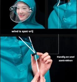 Simple Lifestyle® Universeel Regenjas Bromfiets Hoes Scooter Regenponcho Beenkleed - Zwart -Kampeeruitrusting 1124x1200 3