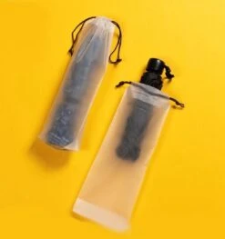 Merkloos Draagbare Paraplu Trekkoord Opbergtas – Herbruikbaar En Doorschijnend.