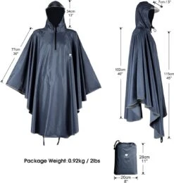 Anyoo Waterdichte Fietsponcho Fiets Regenjas Jas Capes Lichtgewicht Compact Herbruikbaar Voor Jongens Mannen Vrouwen Volwassenen -Kampeeruitrusting 1140x1200 8