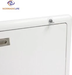 Merkloos NormadicLife® - Outdoor – Opklapbare Tafel - Eettafel – Tafel Voor Buitenkeuken - Caravan – Camper – Picknicktafel - Ingebouwd Ledlicht – Wit -Kampeeruitrusting 1144x1200 1