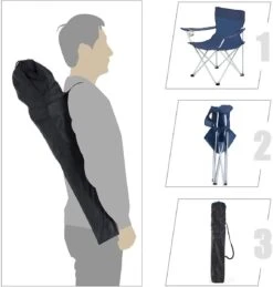 Set Van 2 Opvouwbare Campingstoelen, Klapstoelen Voor Buiten, Comfortabel, Met Armleuningen En Bekerhouders, Stabiel Frame, Draagvermogen 120 Kg - Blauw -Kampeeruitrusting 1146x1200