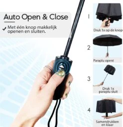 Beefree - Automatische King-size Stormparaplu Ø 123 Cm - Zwart -Kampeeruitrusting 1160x1200 4