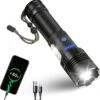 Dieux - Militaire Led Zaklamp - Oplaadbaar - IP44 Waterdicht En Schokbestendig - 7 Lichtstanden - Opbergbox - Outdoor Kamperen - Survival - Gadgets - Pasen