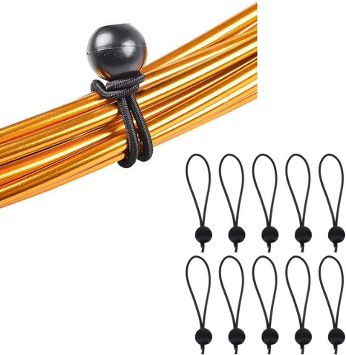 Elastische Tentspanner Met Bal 16 Tot 30 Cm- Spanelastiek - Tent - Spanner Met Plastic Bal 3 Elastische Tentspanner Met Bal 16 Tot 30 Cm- Spanelastiek - Tent - Spanner Met Plastic Bal - Afbeelding 3