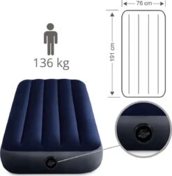 Intex Luchtbedset Intex Luchtbed - 1-Persoons - 76 X 191 X 25 Cm - Blauw + Intex Elektrische Pomp - 650 Liter/min + Hoeslaken Wit + Reparatieset -Kampeeruitrusting 1175x1200 8
