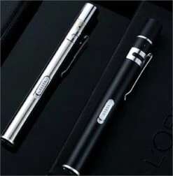 Merkloos 2 Stuks RVS Penlight - Usb Oplaadbare Zaklamp Zwart - Zilverkleur -Kampeeruitrusting 1176x1200 9