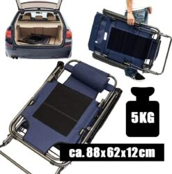 Ligstoel 155x60cm - Opvouwbaar Campingstoel Ligbed Strandstoel Tuinstoel Vouwligstoel Blauw -Kampeeruitrusting 1184x1200 2