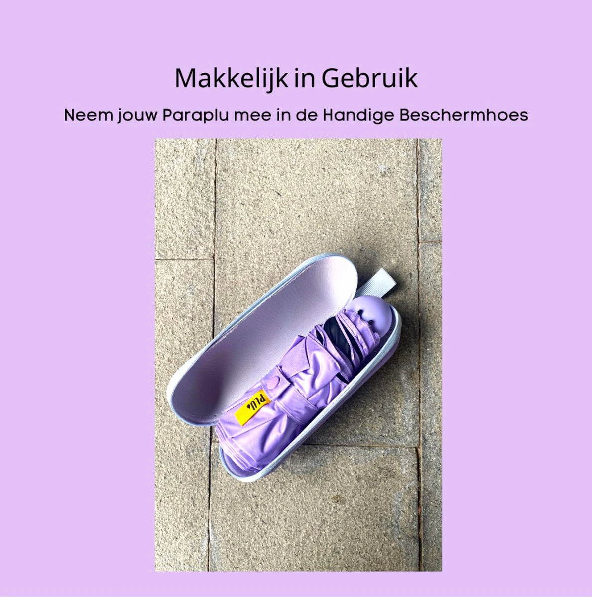 PLU - Paraplu - Opvouwbaar - Inklapbaar - Met Luxe Beschermhoes - Met Reisetui - Windproof - Fashionable - Lichtgewicht - Paars 6 PLU - Paraplu - Opvouwbaar - Inklapbaar - Met Luxe Beschermhoes - Met Reisetui - Windproof - Fashionable - Lichtgewicht - Paars - Afbeelding 6