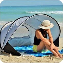 Deryan Luxe Pop Up Strandtent XXL - Anti-UV 50+ - Zilver -Kampeeruitrusting 1192x1200 1