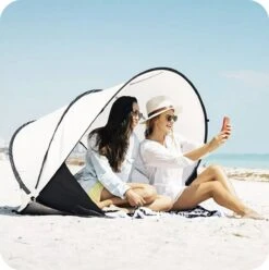 Deryan Luxe Pop Up Strandtent XXL - Anti-UV 50+ - Cream -Kampeeruitrusting 1196x1200 2