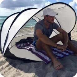 Deryan Luxe Pop Up Strandtent XXL - Anti-UV 50+ - Cream -Kampeeruitrusting 1196x1200 5