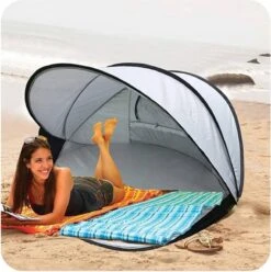 Deryan Luxe Pop Up Strandtent XXL - Anti-UV 50+ - Zilver -Kampeeruitrusting 1197x1200 2