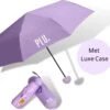 PLU - Paraplu - Opvouwbaar - Inklapbaar - Met Luxe Beschermhoes - Met Reisetui - Windproof - Fashionable - Lichtgewicht - Paars