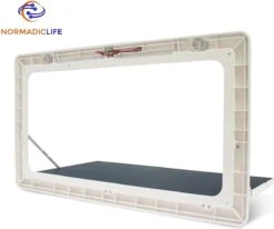 Merkloos NormadicLife® - Outdoor – Opklapbare Tafel - Eettafel – Tafel Voor Buitenkeuken - Caravan – Camper – Picknicktafel - Ingebouwd Ledlicht – Wit -Kampeeruitrusting 1200x1002