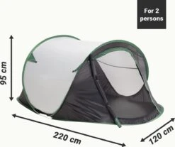 JEMIDI Tweepersoons Pop-up Tent - Opgooitent, Werptent Voor 2 Personen - Ideaal Als Festivaltent Of Kampeertent - Verschillende Kleuren -Kampeeruitrusting 1200x1004