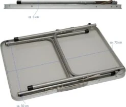 Alu Campingtafel 70x55cm - Inklapbbar Kampeertafel - Picknicktafel Licht Vouwtafel Klaptafel Grijs -Kampeeruitrusting 1200x1026