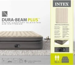 Intex Prime Comfort - Luchtbed - 2-Persoons - 152x203x51 Cm (BxLxH) - Grijs - Met Ingebouwde Motorpomp -Kampeeruitrusting 1200x1029 3