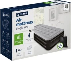 BluMill Eenpersoons Luchtbed - Met Ingebouwde Pomp - Luchtbed Zelfopblazend - Incl. Draagtas - 191x99x36 Cm -Kampeeruitrusting 1200x1032 5