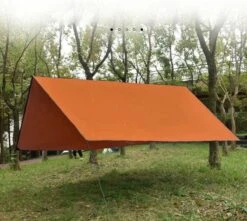 Merkloos TDR - Outdoor Draagbaar Zonnescherm Met Opbergtas - Waterdicht-SPF - Tarps Voor Kamperen300 * 300cm - 3-4Personen - Orange -Kampeeruitrusting 1200x1074 2