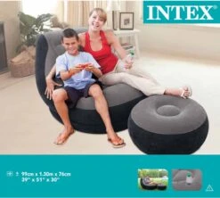 Intex Lounge Stoel - Ultra Lounge - Opblaasbaar - Grijs/zwart -Kampeeruitrusting 1200x1080 16