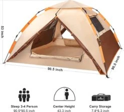 Merkloos Kamping Tent / Absolutely Waterproof, Lightweight Camping Tent With - Tent Ideal For Camping In The Garden, Dome Tent, -Kampeeruitrusting 1200x1083 1