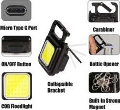 Zaklamp - Multifunctioneel - Mini - Zeer Fel - Handig - Sleutelhanger - 400 Lumen - Flashlight - Cadeau - Opener -Kampeeruitrusting 1200x1096 4