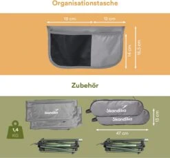 Skandika Campingstoel Compact SET – Campingstoelen – Campingstoel Tot 150 Kg Belastbaar - Kampeerstoel, Visstoel, Kleine Pakmaat, Opvouwbaar, Stabiel, Licht, Comfortabel Gepolsterd – Draagtas Meegeleverd – Vouwstoel – Kampeermeubelen – Grijs -Kampeeruitrusting 1200x1117