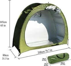Merkloos Fietstent, Beschermhoes Fietsenschuur, Tent Voor Camping In De Open Lucht-groen 200*80*165CM -Kampeeruitrusting 1200x1118 1