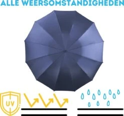 Stormparaplu - Paraplu - Opvouwbaar - Reflecterend - Automatisch Omgekeerd Uitklapsysteem - Windbestendig Tot 140 Km/h - Incl. Luxe Beschermhoes -Kampeeruitrusting 1200x1120 3