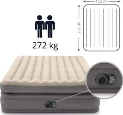 Intex Prime Comfort - Luchtbed - 2-Persoons - 152x203x51 Cm (BxLxH) - Grijs - Met Ingebouwde Motorpomp -Kampeeruitrusting 1200x1124 9