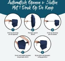 Sunflake Stormparaplu Opvouwbaar - Stormbestendig Tot 140km/u - Automatisch Uitklapbaar - Incl. Beschermhoes En Reisetui - Blauw 10 Sunflake Stormparaplu Opvouwbaar - Stormbestendig Tot 140km/u - Automatisch Uitklapbaar - Incl. Beschermhoes En Reisetui - Blauw -Kampeeruitrusting 1200x1132 4