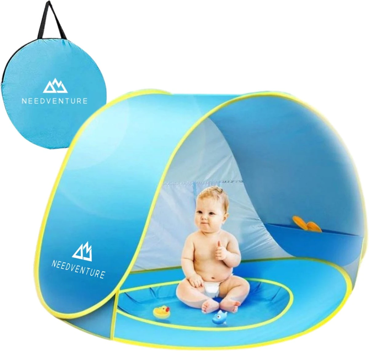 Needventure Baby Strandtent - Pop Up Tent - Windscherm Strand - Camping Strandtentje - Speeltent - Blauw 1 Needventure Baby Strandtent - Pop Up Tent - Windscherm Strand - Camping Strandtentje - Speeltent - Blauw