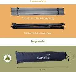 Skandika Ruka S Kleine Campingtafel – Campingtafels - Aluminium Campingtafel, Opvouwbaar, Zeer Licht, Eenvoudig Te Monteren, Stabiele Standaard - Opvouwtafel Voor Kamperen, Tenten Wandelen, Reizen, Thuis, Tuin – Tot Max. 20 Kg. - Grijs -Kampeeruitrusting 1200x1143 2