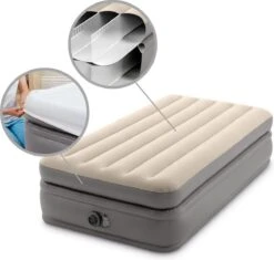 Intex Prime Comfort - Luchtbed - 1-Persoons - 99x191x51 Cm (BxLxH) - Grijs - Met Ingebouwde Motorpomp -Kampeeruitrusting 1200x1144 16