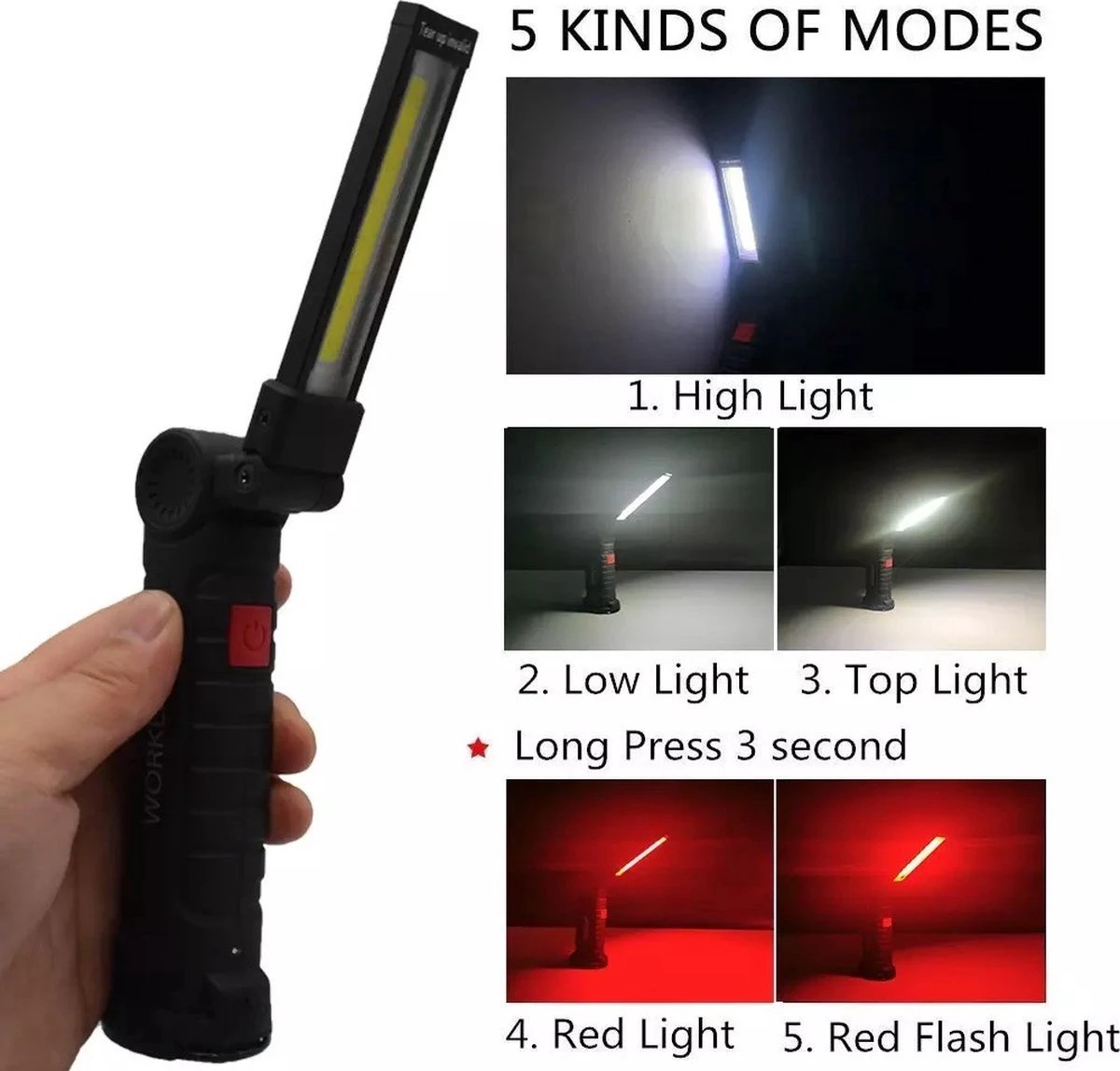 TLVX LED Werklamp Oplaadbaar Groot - Accu LED Lamp - LED Zaklamp - Magneet LED Lamp - Looplamp LED - Worklight - Garage Lamp - Dimbaar - Haak - Magnetisch - Magneet Voet - Zwenkarm - 2000 Lumen 1 TLVX LED Werklamp Oplaadbaar Groot - Accu LED Lamp - LED Zaklamp - Magneet LED Lamp - Looplamp LED - Worklight - Garage Lamp - Dimbaar - Haak - Magnetisch - Magneet Voet - Zwenkarm - 2000 Lumen