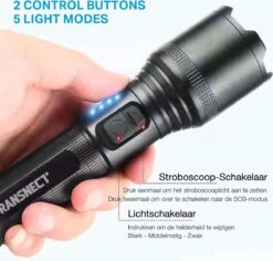 Zaklamp LED Oplaadbaar - 2000 Lumen - Inclusief 18650 En Batterijen Kabel - USB Oplaadbaar - Waterdicht - Voor Camping, Fishing, Emergency 8 Zaklamp LED Oplaadbaar - 2000 Lumen - Inclusief 18650 En Batterijen Kabel - USB Oplaadbaar - Waterdicht - Voor Camping, Fishing, Emergency -Kampeeruitrusting 1200x1148 7
