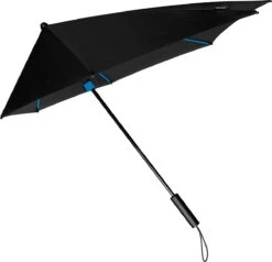 STORMaxi - Stormparaplu - Geschikt Voor Windvlagen Tot 100km/h - Ø 100 Cm - Zwart/ Blauw