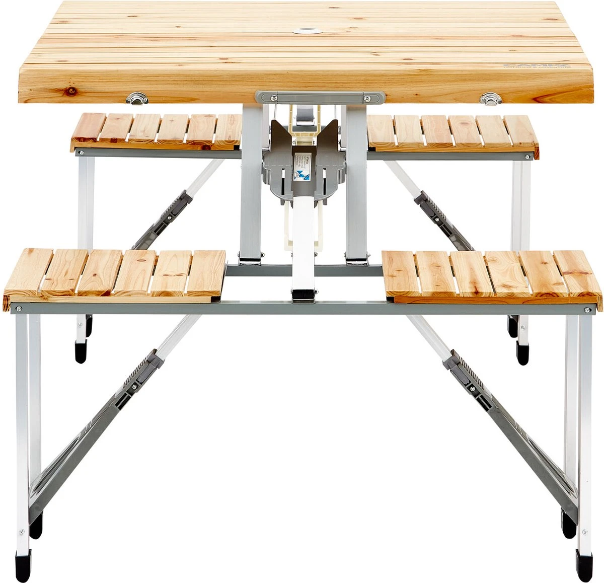 CAMPZ Fir Wood Picknicktafel, Bruin/grijs 3 CAMPZ Fir Wood Picknicktafel, Bruin/grijs - Afbeelding 3