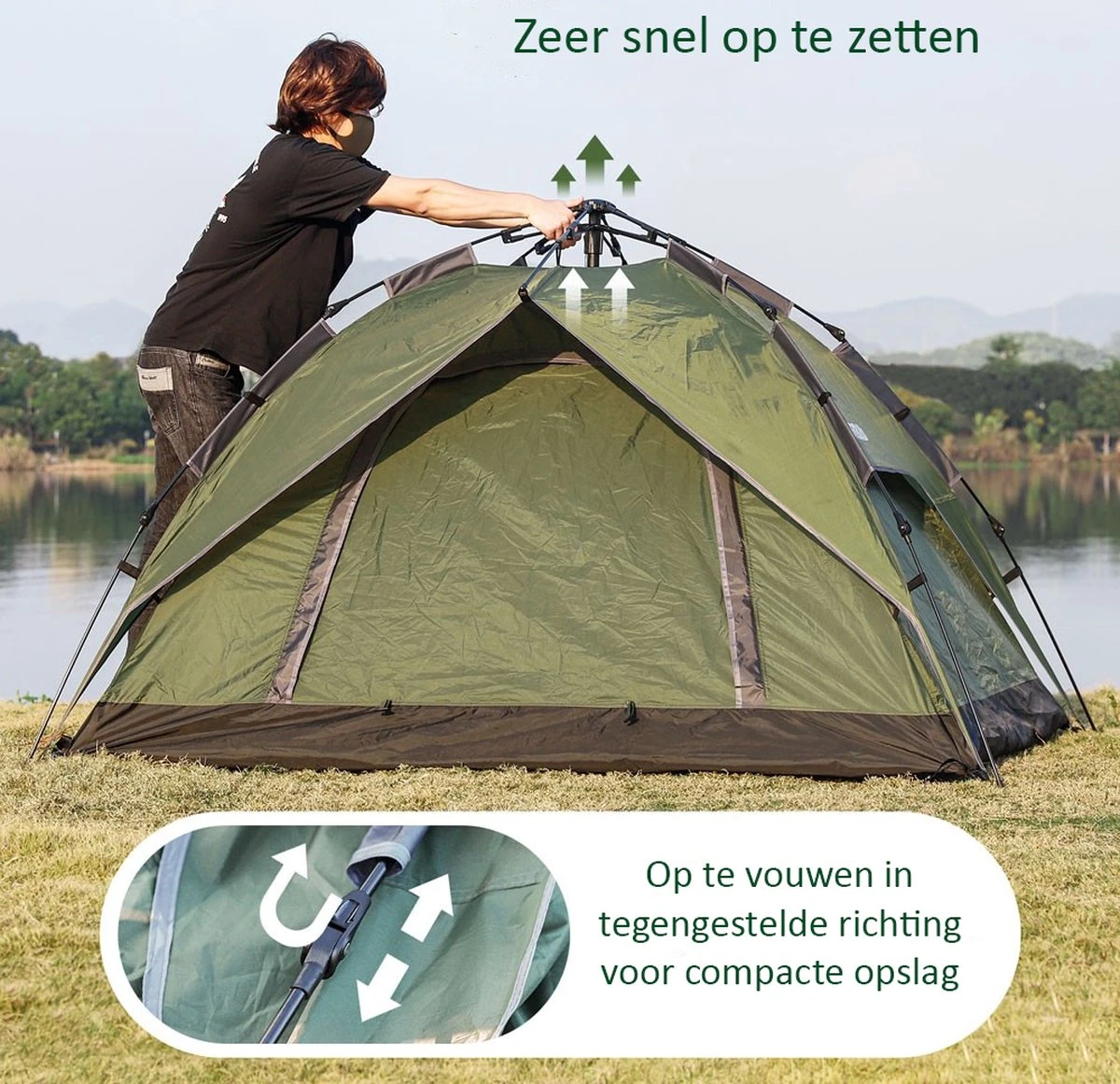 Sens Design Pop Up Tent - Tent - 2-3 Personen 3 Sens Design Pop Up Tent - Tent - 2-3 Personen - Afbeelding 3