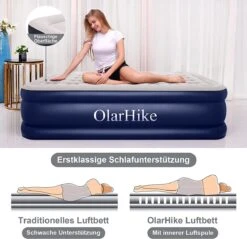 OlarHike Queen Size Luchtmatras Met Geïntegreerde Elektrische Pomp, Zelfopblazend Luchtbed, Voor 2 Personen, Premium Gastenbed, Opblaasbaar Matras Voor Camping Of Thuisgebruik, 203 X 152 X 46 Cm 9 OlarHike Queen Size Luchtmatras Met Geïntegreerde Elektrische Pomp, Zelfopblazend Luchtbed, Voor 2 Personen, Premium Gastenbed, Opblaasbaar Matras Voor Camping Of Thuisgebruik, 203 X 152 X 46 Cm -Kampeeruitrusting 1200x1163 5